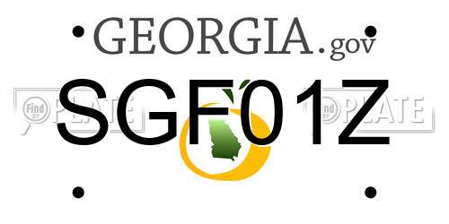 SGF01Z Georgia License Plate