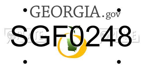 SGF0248 Georgia License Plate