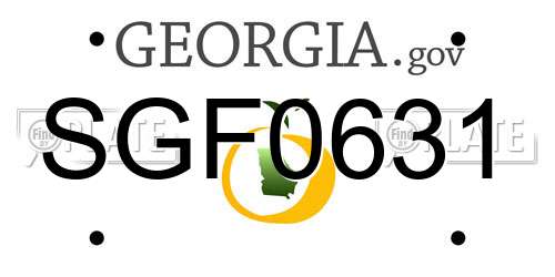 SGF0631 Georgia License Plate