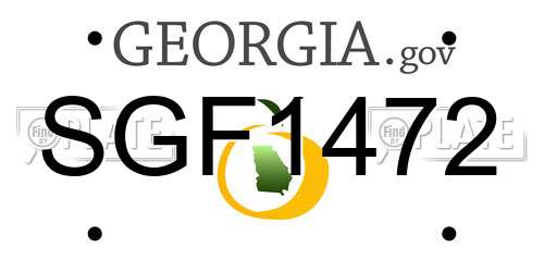 SGF1472 Georgia License Plate