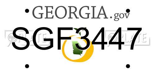 SGF3447 Georgia License Plate