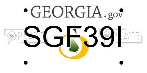 SGF39I Georgia License Plate