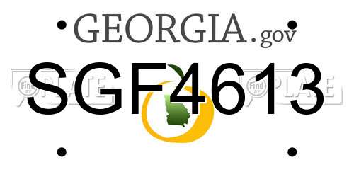SGF4613 Georgia License Plate