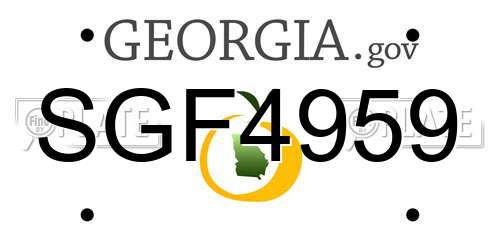 SGF4959 Georgia License Plate