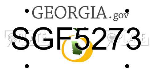 SGF5273 Georgia License Plate