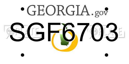 SGF6703 Georgia License Plate