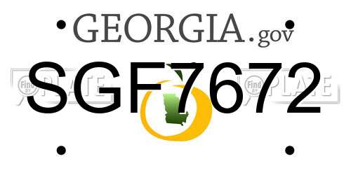 SGF7672 Georgia License Plate