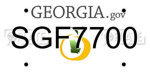 SGF7700 Georgia License Plate