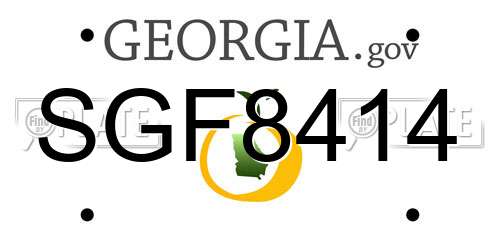 SGF8414 Georgia License Plate