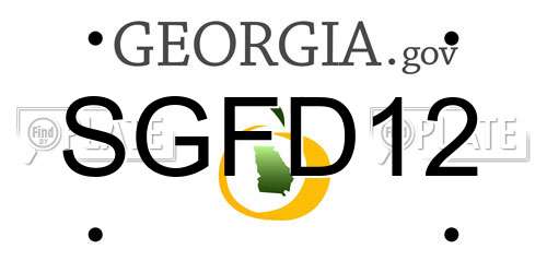 SGFD12 Georgia License Plate