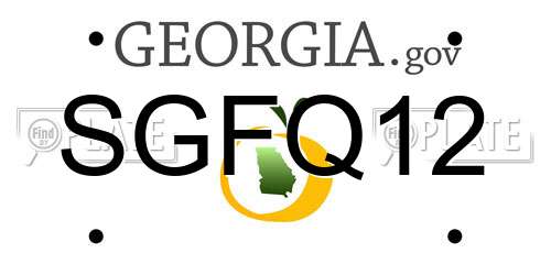 SGFQ12 Georgia License Plate