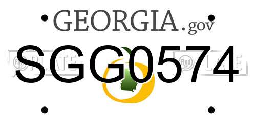 SGG0574 Georgia License Plate