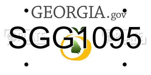 SGG1095 Georgia License Plate