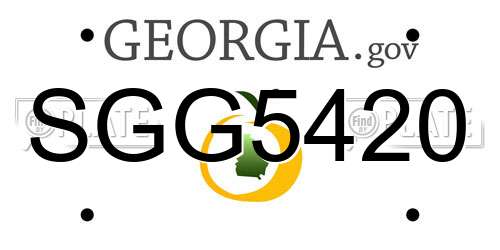 SGG5420 Georgia License Plate