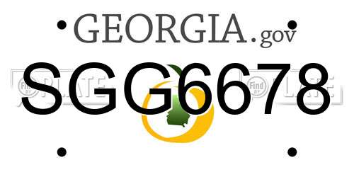SGG6678 Georgia License Plate