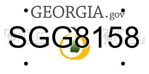 SGG8158 Georgia License Plate