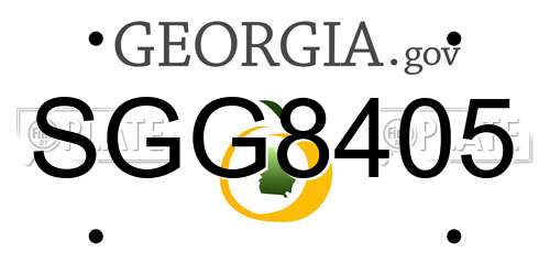 SGG8405 Georgia License Plate