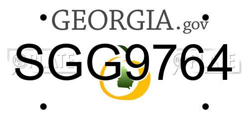 SGG9764 Georgia License Plate
