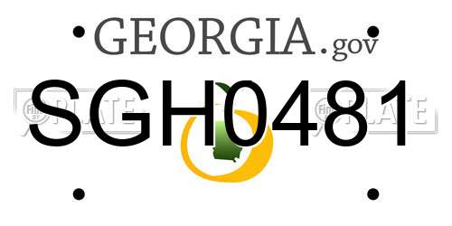 SGH0481 Georgia License Plate