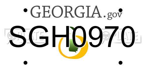 SGH0970 Georgia License Plate