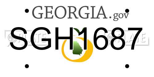 SGH1687 Georgia License Plate