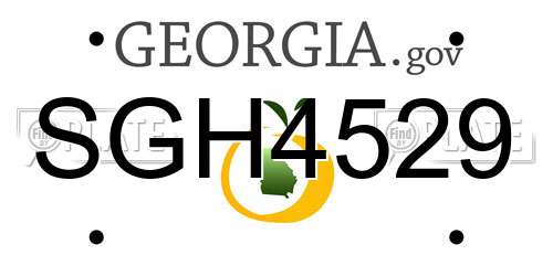 SGH4529 Georgia License Plate