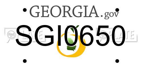 SGI0650 Georgia License Plate