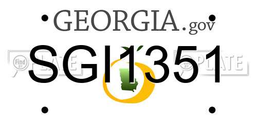SGI1351 Georgia License Plate