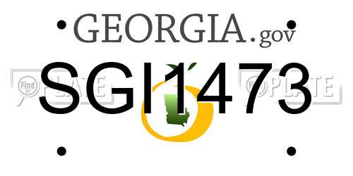 SGI1473 Georgia License Plate