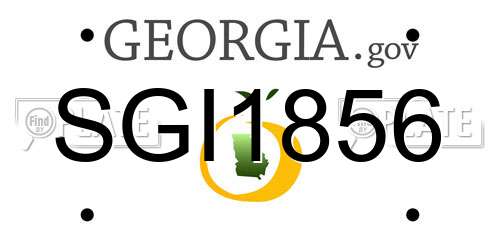 SGI1856 Georgia License Plate