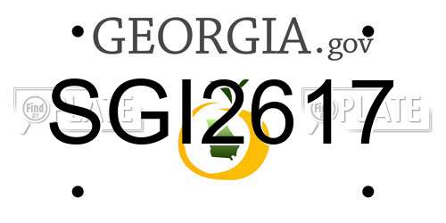 SGI2617 Georgia License Plate