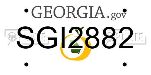 SGI2882 Georgia License Plate