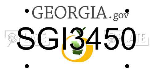 SGI3450 Georgia License Plate
