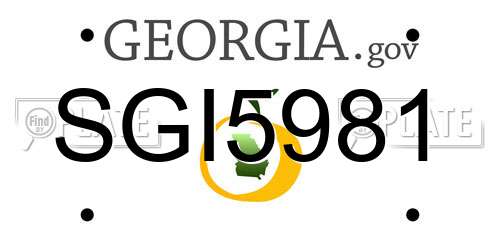 SGI5981 Georgia License Plate