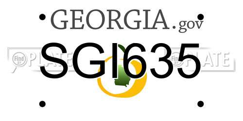 SGI635 Georgia License Plate