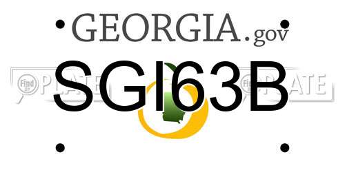 SGI63B Georgia License Plate