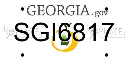 SGI6817 Georgia License Plate