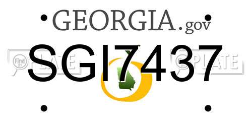 SGI7437 Georgia License Plate