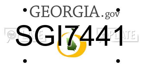 SGI7441 Georgia License Plate