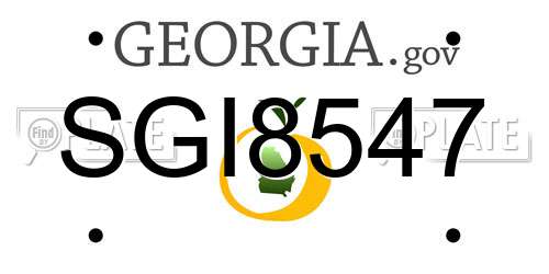 SGI8547 Georgia License Plate