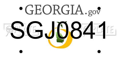 SGJ0841 Georgia License Plate