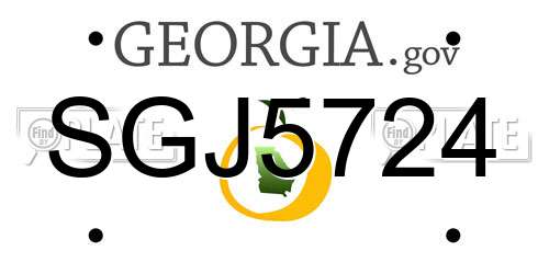 SGJ5724 Georgia License Plate