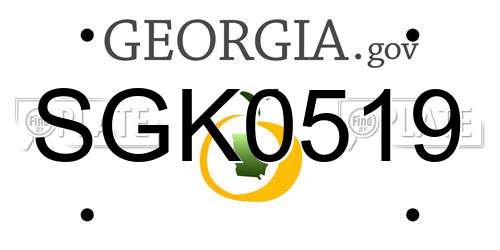 SGK0519 Georgia License Plate
