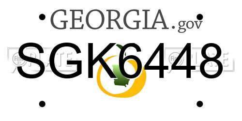 SGK6448 Georgia License Plate