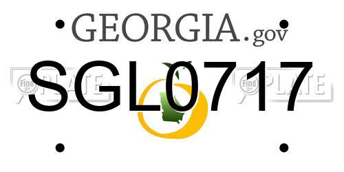SGL0717 Georgia License Plate