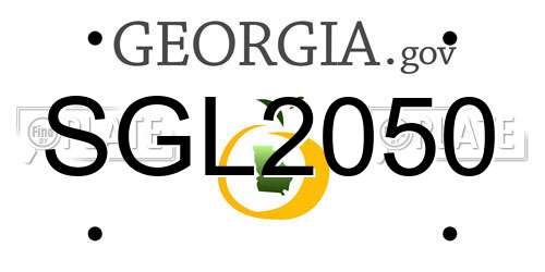 SGL2050 Georgia License Plate