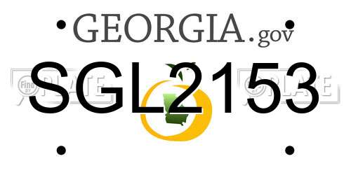SGL2153 Georgia License Plate