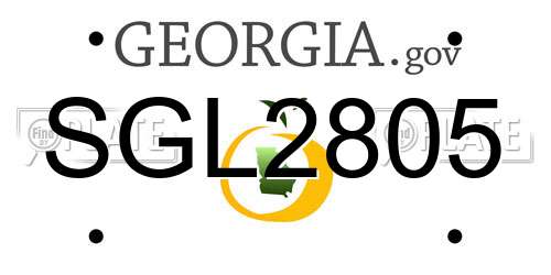 SGL2805 Georgia License Plate