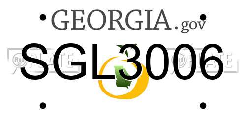 SGL3006 Georgia License Plate