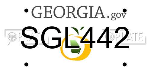 SGL442 Georgia License Plate
